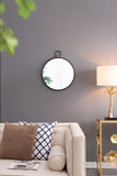 24" x 27" Wall Mirror with Black Frame, Contemporary Minimalist Accent Mirror for Living Room, W2078124367