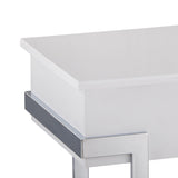 White High Gloss and Chrome Coffee Table with Lift Top B062P181355