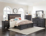 Traditional Design 3-Drawers Nightstand 1pc Charcoal Finish Rustic Style Bedroom Furniture B011P233653