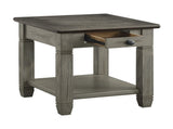 Coffee and Antique Gray Finish 1pc End Table with Drawer Bottom Shelf Wooden Living Room Furniture B011P175716