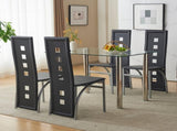 5 Pieces Dining Table Set for 4, Kitchen Room Tempered Glass Dining Table, 4 34557652