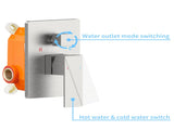 Rain Shower System Brushed Nickel Tub Shower Faucet Set 10 Inch Square Rainfall Shower Head with 65708130