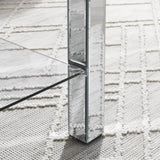 W 40 "X D 20" X H 20 "Curved border carved mirror coffee table Silver mirror glass tabletop with W1005P190425