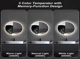 28"x28" Round LED Bathroom Mirror with Anti-Fog, Dimmable Front and Backlit Lighting, 3 Color 46490029