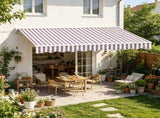 10' X 8' Retractable Awning Patio Sunshade Shelter with Manual Crank Handle UV & Water-Resistant 12580474