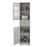 ZNTS Tall Bathroom Cabinet, Freestanding Storage Cabinet with Drawer and Doors, MDF Board, Acrylic Door, WF289427AAG