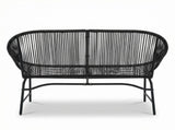 CONDESSA OUTDOOR PATIO WICKER LOVE SEAT, BLACK PE RATTAN & IRON FRAME, SET OF 1 N775P423051B