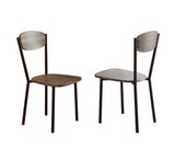 5-Piece Black Graywash Round Dining Set Table Chairs Rustic Gray Finish Dining Room Wooden Furniture B011P287539