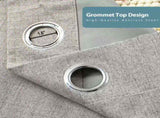 2pcs medium grey 100% opaque curtains with snap-on top, suitable for hanging. They have the 35370236