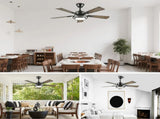 42" 5PCS Plywood Blades Ceiling Fan with LED Light 3000-6500K Dimmable,Quiet DC Motor Ceiling Fans 6 W3596P462052