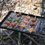 ZNTS BBQ Swing Hanging Campfire Cooking with Adjustable Iron Grill Grates,Foldable Campfire Cooking 91419289