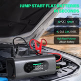 Newest 8 in 1 Portable Car Jump Starter with Air Compressor, Car dual-use wireless Vacuum Cleaner 00508674