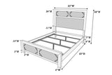 White Color 1pc Queen Size Bed High Headboard MDF Particle Board Bedroom Furniture Bedframe Unique B011137846