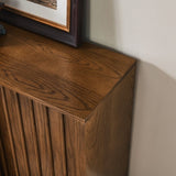 Mid Century Sideboard with 2 Sliding Door & Solid Wood Decorative Strips, Storage Cabinet for Living W1801P195658
