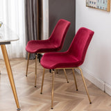 Aufurr Modern Velvet Dining Chair, Set of 2, Red T2574P164539