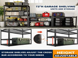 Heavy Duty 5-Tier Wire Mesh Storage Shelving Unit, 2240 lbs Capacity Metal Rack with Dual Support 13776288
