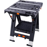 Portable Folding Work Table, 2-in-1 as Sawhorse & Workbench, Large Load Capacity with 2pcs Clamps W465P182390