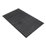 ZNTS Bar Kitchen Industrial Multi-functional Anti-fatigue Drainage Rubber Non-slip Hexagonal Mat 150*90cm 56392233