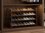 Bronze 4-Tier Shoe Shelf, Metal Shoe Rack, Space Saving Shoe Display for Sneakers, 46650337