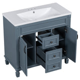 ZNTS 36'' Bathroom Vanity with Top Sink, Modern Bathroom Storage Cabinet with 2 Soft Closing Doors and 2 97413258