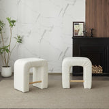 24'' Boucle stool Set of 2,Dining Chairs for Home Kitchen Island,White N780P187017K