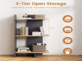 Oak 3-Tier Wooden Bookshelf, Engineered Board 66LBS Per Shelf Anti-Toppling Kit Included 13302808
