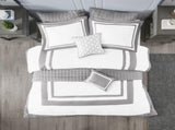 8 Piece Comforter and Quilt Set Collection Grey Full/Queen B03597094