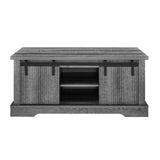 41.3 Inch Coffee Table Storage and Sliding Wood Door, Farmhouse and Industrial Cocktail Table W1781P268254