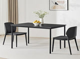 Casual Wood and Metal Rectangular Table, Black finish for Indoor 62463709