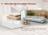 FX-P11-CW 87.4 Inches 3 Seater Sofa for Living Room, Upholstered Couch with High Resilience W576P360570