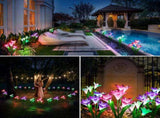Outdoor Solar Lights, 4 Pack Solar Garden Light with Bigger Lily Flowers, Waterproof 7 Color 87382958