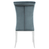 Dark Grey and Chrome Tufted Side Chair B062P153679