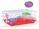 Red 18.5" Two-Story Hamster Cage, Small Animal Habitat with Included Exercise Wheel for Dwarf 15931565