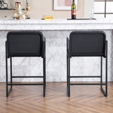 Set of 2,Modern Upholstered Counter Height Bar Stool with Armrests, Metal Frame and Padded Seat, W1901P225274