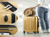 Curved Vertical Stripe 4-in-1 Trolley Case - Mustard Yellow 19371883