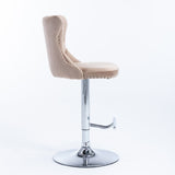 Furniture,Swivel Velvet Barstools Adjusatble Seat Height from 25-33 Inch, Modern Upholstered Chrome 70536881