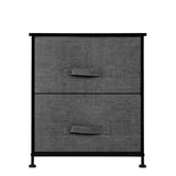 ZNTS 2 Drawers -Night Stand, End Table Storage Tower - Sturdy Steel Frame, Wood Top, Easy Pull Fabric 89761690