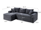 94.5" Cloud Modular Sectional Sofa Couch with L-Shape Chaise,Modern Minimalist Upholstered Couches W5515P479903