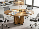 39 Inch Round Conference Table for 4 People, Multi-Purpose Office Table for Meetings 07845332