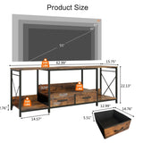 ZNTS TV Stand with LED Lights Power Outlets - TV Stand with Fabric Drawers for 65 70 75 Inches TV W2977P224347