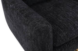 Classic Mid-Century 360-degree Swivel Accent Chair, Black Linen W1361104584
