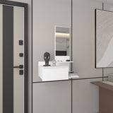 Floating Hallway Cabinet 36.2" H, 1 Drawer, 3 Shelves, 1 Mirror, White B097P250896
