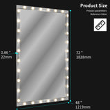 Hollywood LED Full Body Mirror with Lights Extra Large Full Length Vanity Mirror with 3 Color Mode W708131918