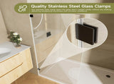 34" W x 68" H Bathroom Shower Door, Frameless Fixed 3/8" Thick Clear Tempered Glass Door T5595P495204