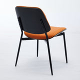 A&A Furniture, Dining Chairs Set of 2 Mid Century Modern Retro Faux Leather Chair with Walnut W1143P191788