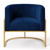 ZNTS Upholstered Velvet Accent Chair with Golden Metal Stand,Mid-Century Living Room Leisure Chair with W2186137439