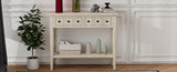 TREXM Rustic Console Table with Open Shelf, Rubber Wood Legs, Ideal for Entryways, Living Rooms, and N715P205077E