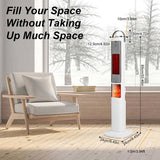Fast Heating Oscillating Space Heater - 120&deg Wide Angle 30% Faster Warmth, 3D Flame, 5 Timer & 74413816