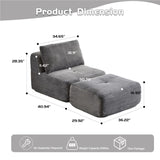 Modern Memory Foam Compressed Sofa,Single Chaise Longue for Living Room,Pet-Friendly Cloud Modular 97676888