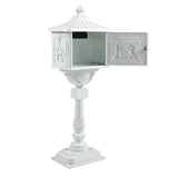 ZNTS Mailbox Cast Aluminum White Mail Box Postal Box Security Heavy Duty New W2505P151719